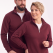 Bordo Dik Yaka Yarım Fermuarlı İş Sweatshirt 3 İplik