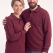 Bordo Polo Yaka İş Sweatshirt 3 İplik Şardonlu