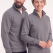 Gri Dik Yaka Yarım Fermuarlı İş Sweatshirt 3 İplik