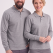 Gri Melanj Polo Yaka İş Sweatshirt 2 İplik
