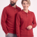 Kırmızı Polo Yaka İş Sweatshirt 3 İplik Şardonlu