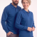 Saks Mavisi Polo Yaka İş Sweatshirt 3 İplik Şardonlu