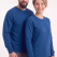 Saks Mavisi Yuvarlak Yaka İş Sweatshirt 2 İplik