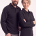 Siyah Polo Yaka İş Sweatshirt 3 İplik Şardonlu