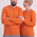 Turuncu Yuvarlak Yaka İş Sweatshirt 2 İplik