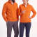 Turuncu Dik Yaka Yarım Fermuarlı İş Sweatshirt 3 İplik