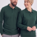 Avcı Yeşili Polo Yaka İş Sweatshirt 3 İplik