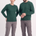 Avcı Yeşili Yuvarlak Yaka İş Sweatshirt 3 İplik Şardonlu