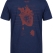 Anatomical Heart Printed Short Sleeve Navy Blue T-Shirt (100% Cotton Jersey Fabric)
