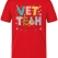 Tierarzt-Herz Bedrucktes Kurzarm T-Shirt in Rot (100% Baumwoll-Jersey)