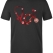 Blumen-Stethoskop Bedrucktes Kurzarm T-Shirt in Schwarz (100% Baumwoll-Jersey)