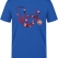 Blumen-Stethoskop Bedrucktes Kurzarm T-Shirt in Saxe-Blau (100% Baumwoll-Jersey)