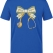 Floral Bow and Stethoscope Printed Short Sleeve Saxon Blue T-Shirt (100% Cotton Jersey Fabric)