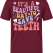 Save Teeth Baskılı Kısa Kol Bordo Tişört (%100 Pamuk Penye Kumaş)