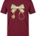Floral Bow and Stethoscope Printed Short Sleeve Burgundy T-Shirt (100% Cotton Jersey Fabric)