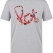 Blumen-Stethoskop Bedrucktes Kurzarm T-Shirt in Grau meliert (100% Baumwoll-Jersey)