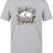 Botanische Schwesternhaube Bedrucktes Kurzarm T-Shirt in Grau meliert (100% Baumwoll-Jersey)
