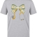 Floral Bow and Stethoscope Printed Short Sleeve Grey Melange T-Shirt (100% Cotton Jersey Fabric)