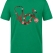Blumen-Stethoskop Bedrucktes Kurzarm T-Shirt in Brasilgrün (100% Baumwoll-Jersey)