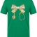 Floral Bow and Stethoscope Printed Short Sleeve Brazil Green T-Shirt (100% Cotton Jersey Fabric)