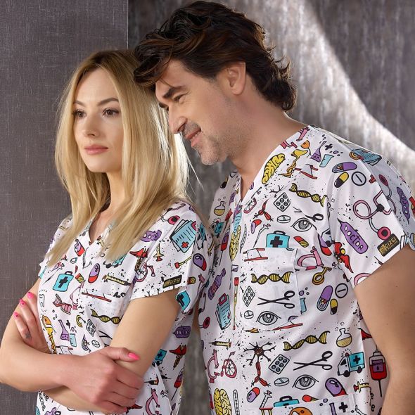 Scientific Patterned Cotton Lycra Single Top