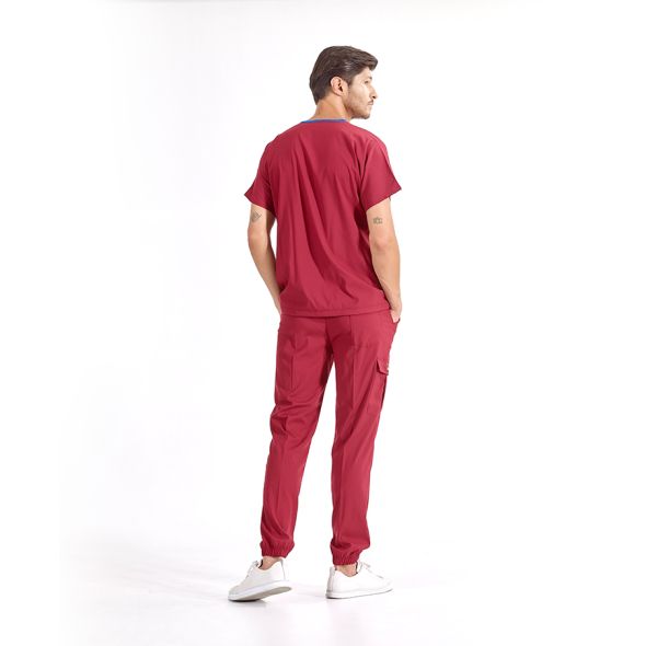 Burgundy Jogger Lux Lycra Greys Suit