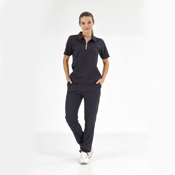 Navy Blue Polo Lux Lycra Suit