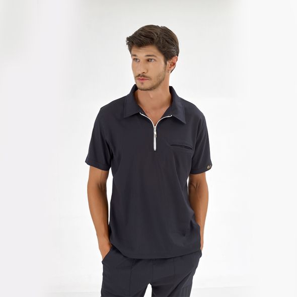 Navy Blue Polo Lux Lycra Suit