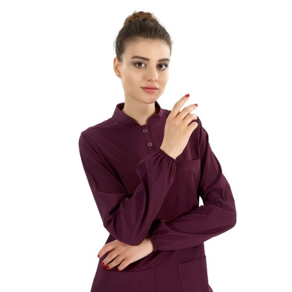 Plum Lux Lycra Judge Collar Hijab Suit