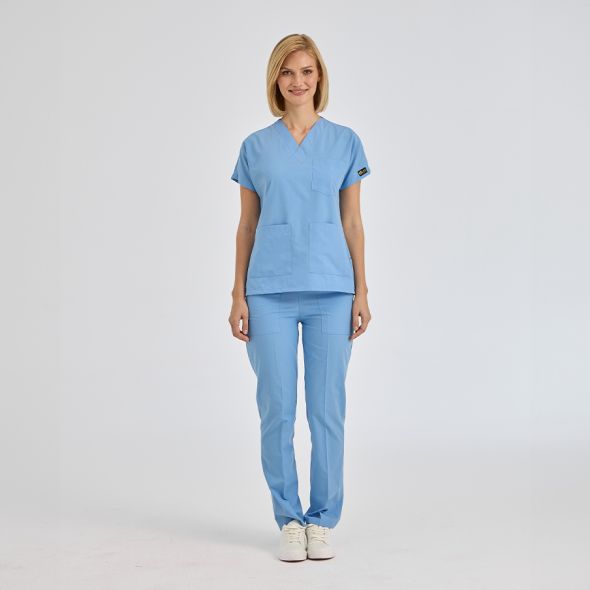 Light Blue Dr Greys Tericoton Suit (Thin Fabric)