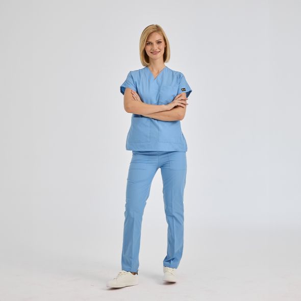 Light Blue Dr Greys Tericoton Suit (Thin Fabric)