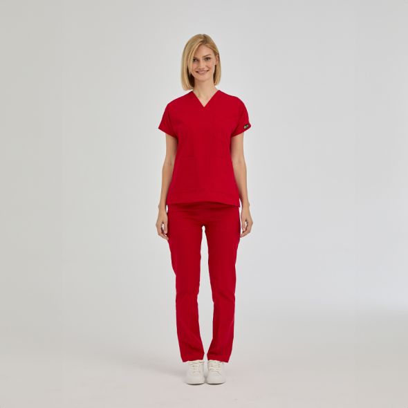 Red Dr Greys Tericoton Suit (Thin Fabric)