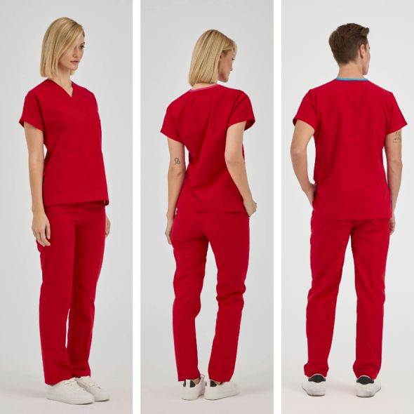 Red Dr Greys Tericoton Suit (Thin Fabric)