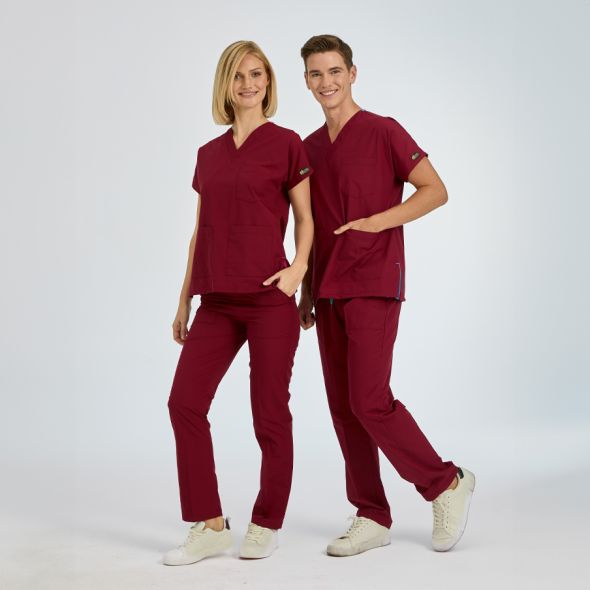 Bordo Dr Greys Terikoton Takım (İnce Kumaş)