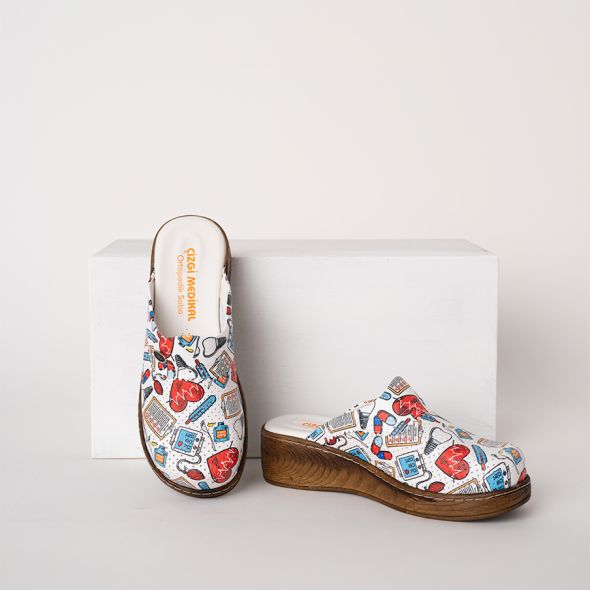 VivaColor Patterned Women's Sabo Slippers