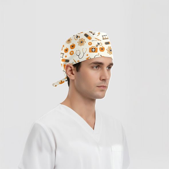 Atomik Desenli Bone (Cotton Likra Kumaş)
