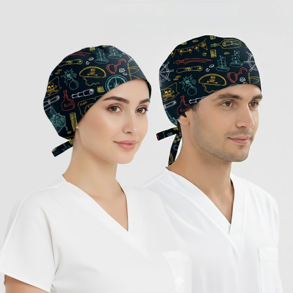 Treasure Hunt Patterned Cap (Cotton Lycra Fabric)