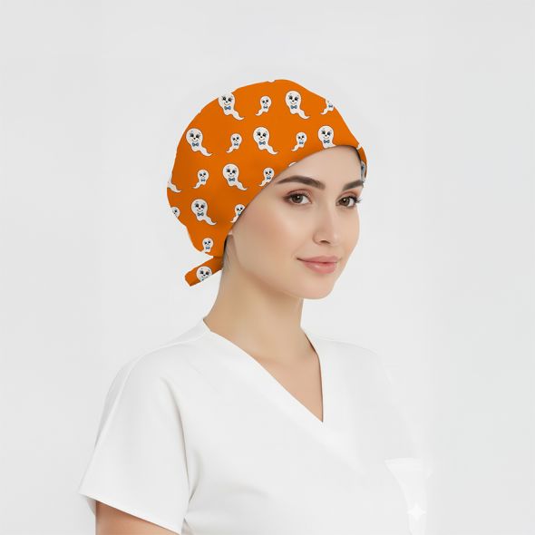 Sevimli Hayalet Desenli Bone (Cotton Likra Kumaş)