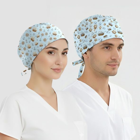 Yelken Dümeni Desenli Bone (Cotton Likra Kumaş)