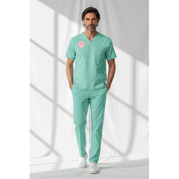 Aile Sağlığı Forması Alt Üst Scrubs Takım (Sağlık Bakanlığı 2025 Standartlarıyla Uyumlu)-Bermuda