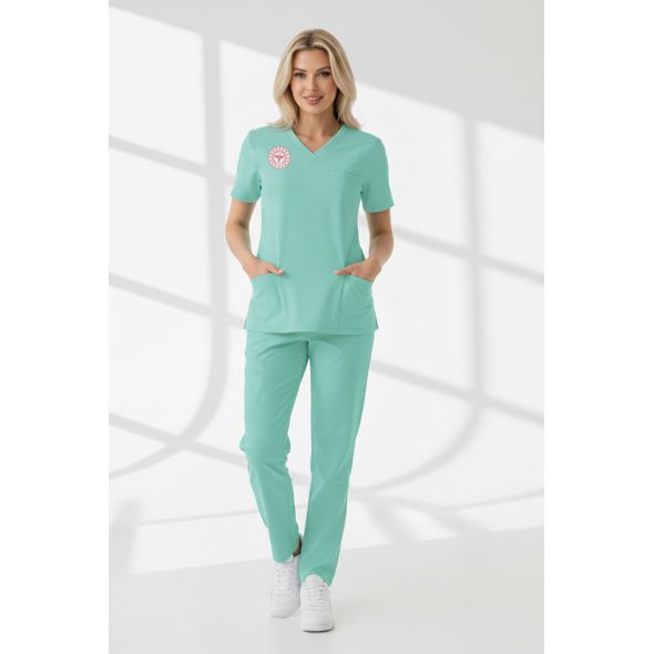 Aile Sağlığı Forması Alt Üst Scrubs Takım (Sağlık Bakanlığı 2025 Standartlarıyla Uyumlu)-Bermuda