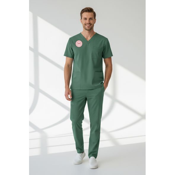 Ameliyathane Personeli Forması Alt Üst Scrubs Takım (Sağlık Bakanlığı 2025 Standartlarıyla Uyumlu)-Frosty Spruce