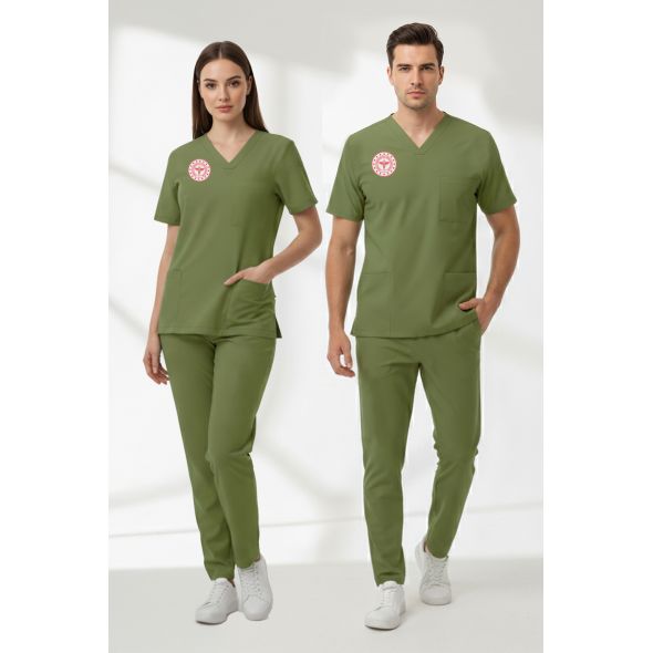 Eczacı Forması Alt Üst Scrubs Takım (Sağlık Bakanlığı 2025 Standartlarıyla Uyumlu)-Grasshopper