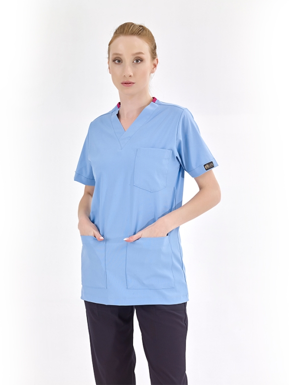 Light Blue Silva Lux Lycra Single Top
