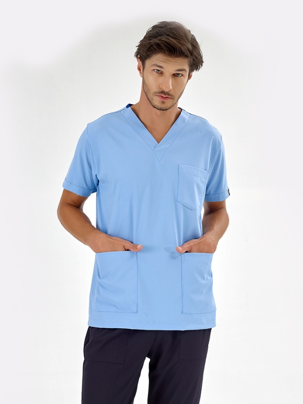 Light Blue Silva Lux Lycra Single Top