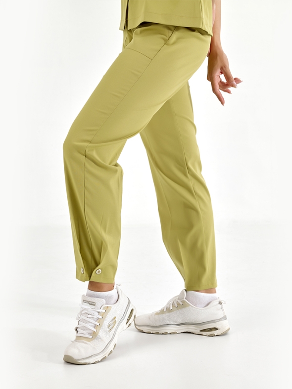 Pistachio Green Retro Women's Doctor Nurse Medical Scrubs Set Luxury Lycra Fabric