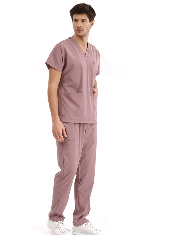 Dusty Rose Dr. Greys Doctor Nurse Medical Scrubs Set Luxury Lycra Fabric