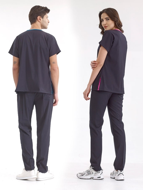 Navy Blue Dr. Greys Doctor Nurse Medical Scrubs Set Luxury Lycra Fabric