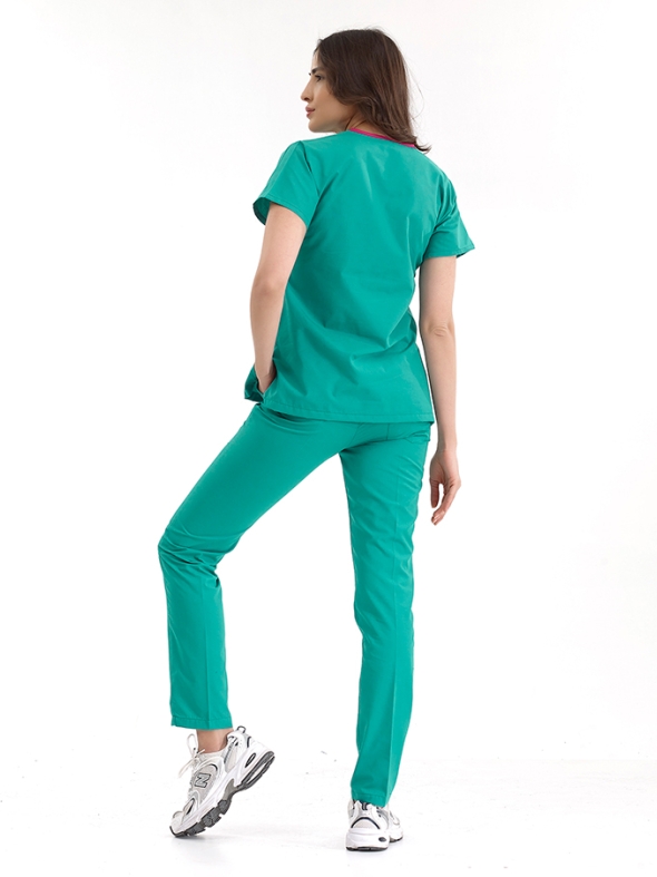 Ameliyathane Yeşili Dr. Greys Doktor Hemşire Medikal Scrubs Takım Lüks Likralı Kumaş