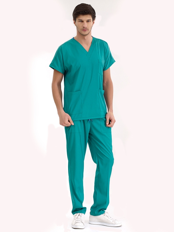 Ameliyathane Yeşili Dr. Greys Doktor Hemşire Medikal Scrubs Takım Lüks Likralı Kumaş